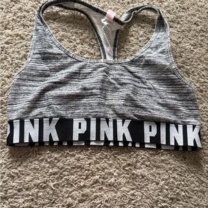 PINK Victoria's Secret Black and Gray Sports Bra
